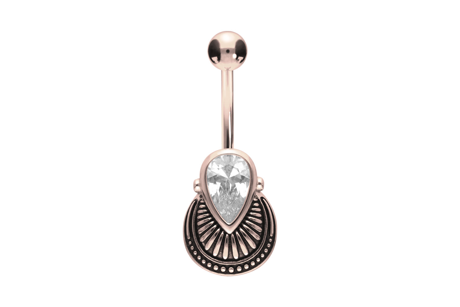 Surgical steel bananabell CRYSTAL DROP + SHELL