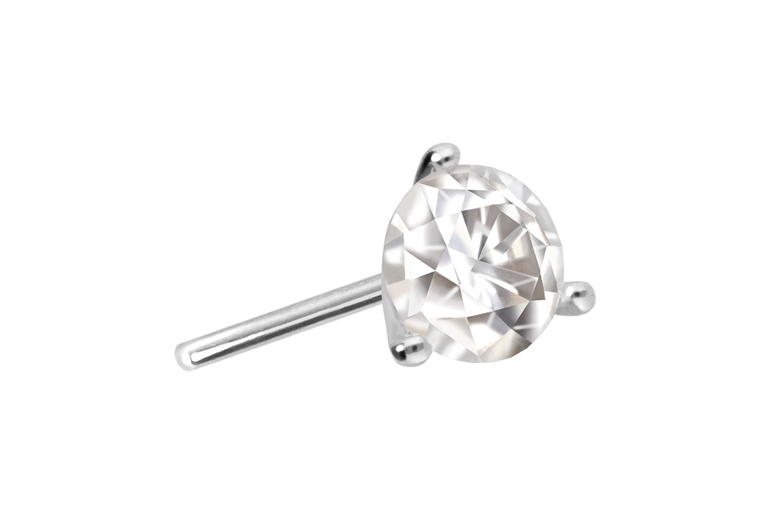 14 carat gold attachment with titanium push pin MOISSANITE