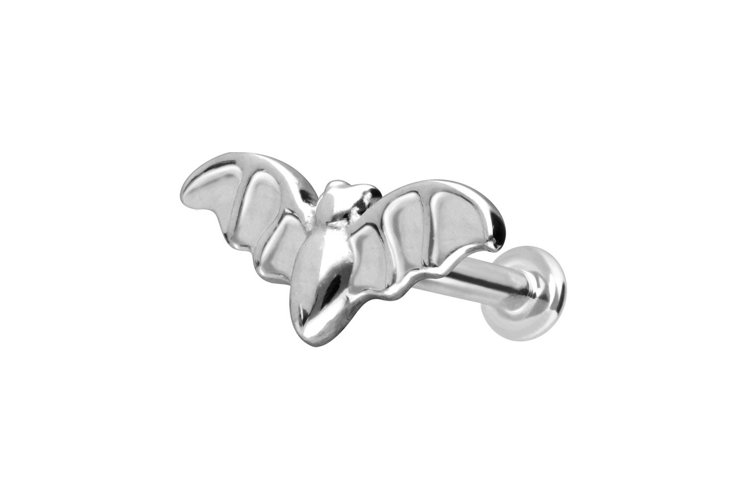 PIERCINGLINE Piercing Stecker 14 Karat Gold Labret mit Push Fit FLEDERMAUS - Bild 20 von 35