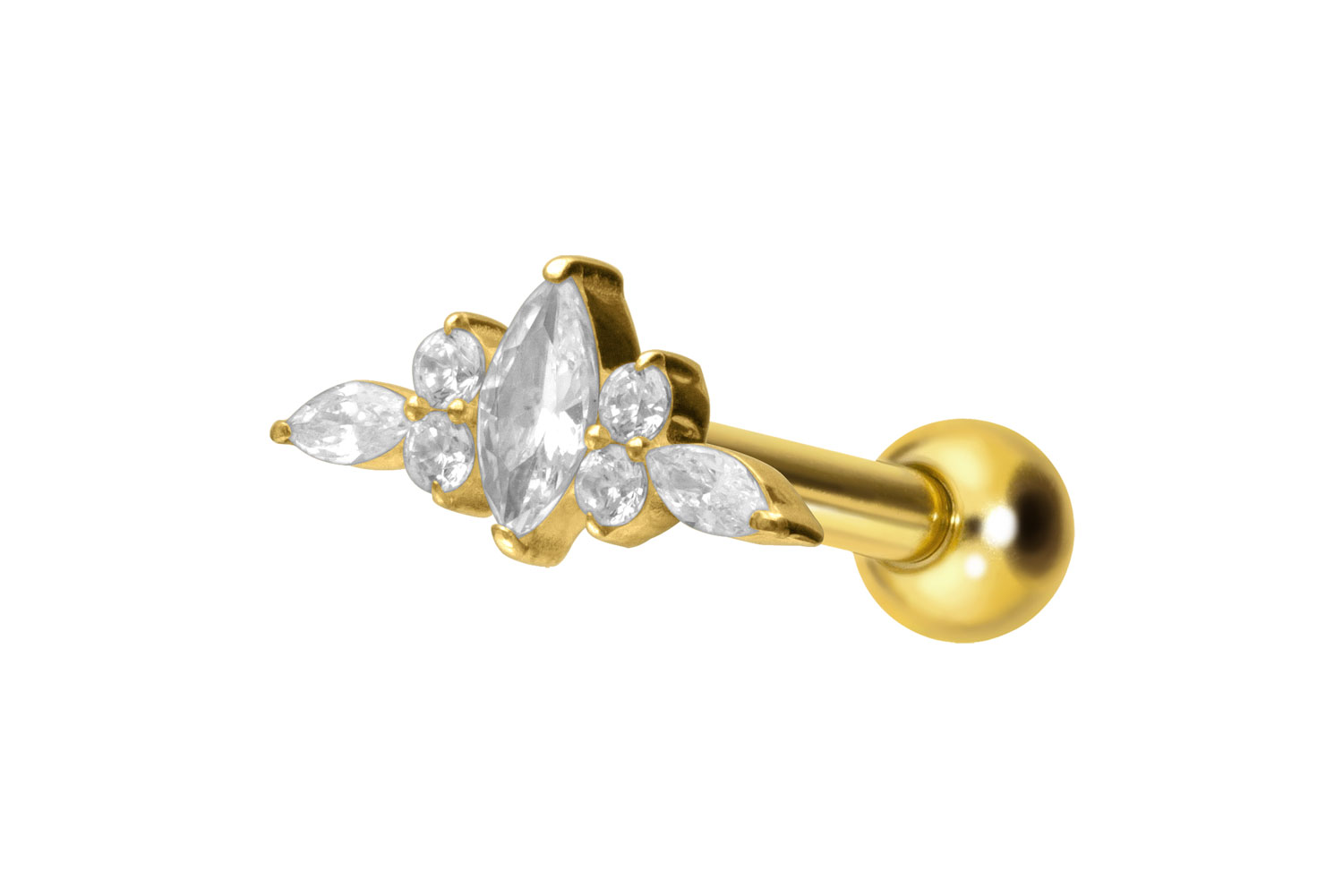 Titanium ear piercing with internal thread DESIGN