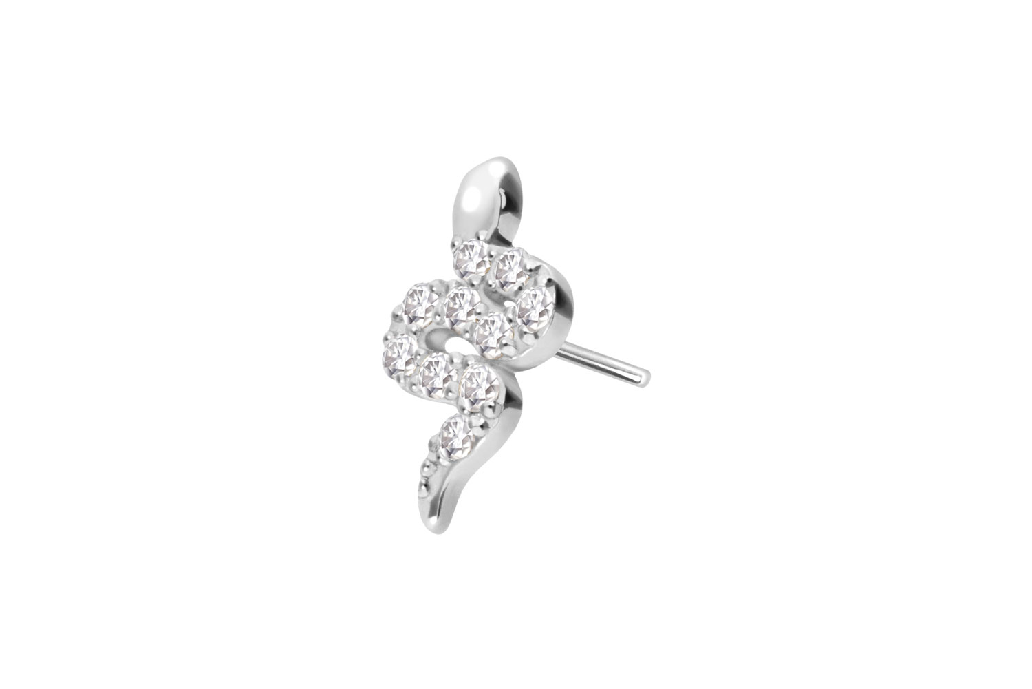 14 Karat Gold Aufsatz mit Titan Push Pin MOISSANIT-SCHLANGE