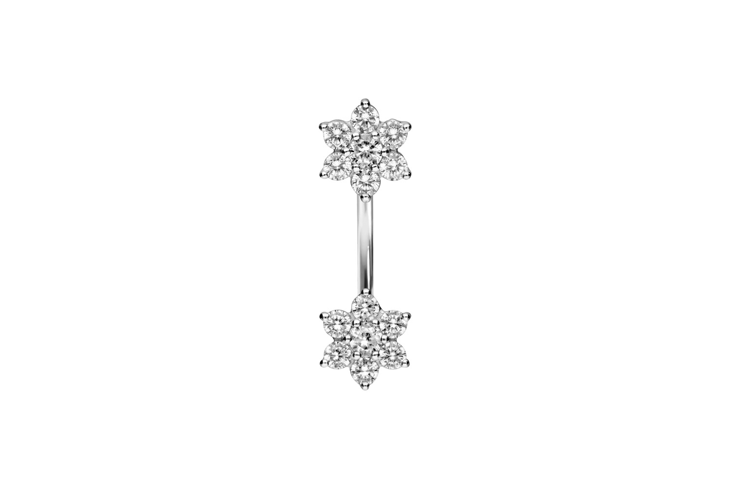 Titanium bananabell with 925 silver design 2 CRYSTAL FLOWERS