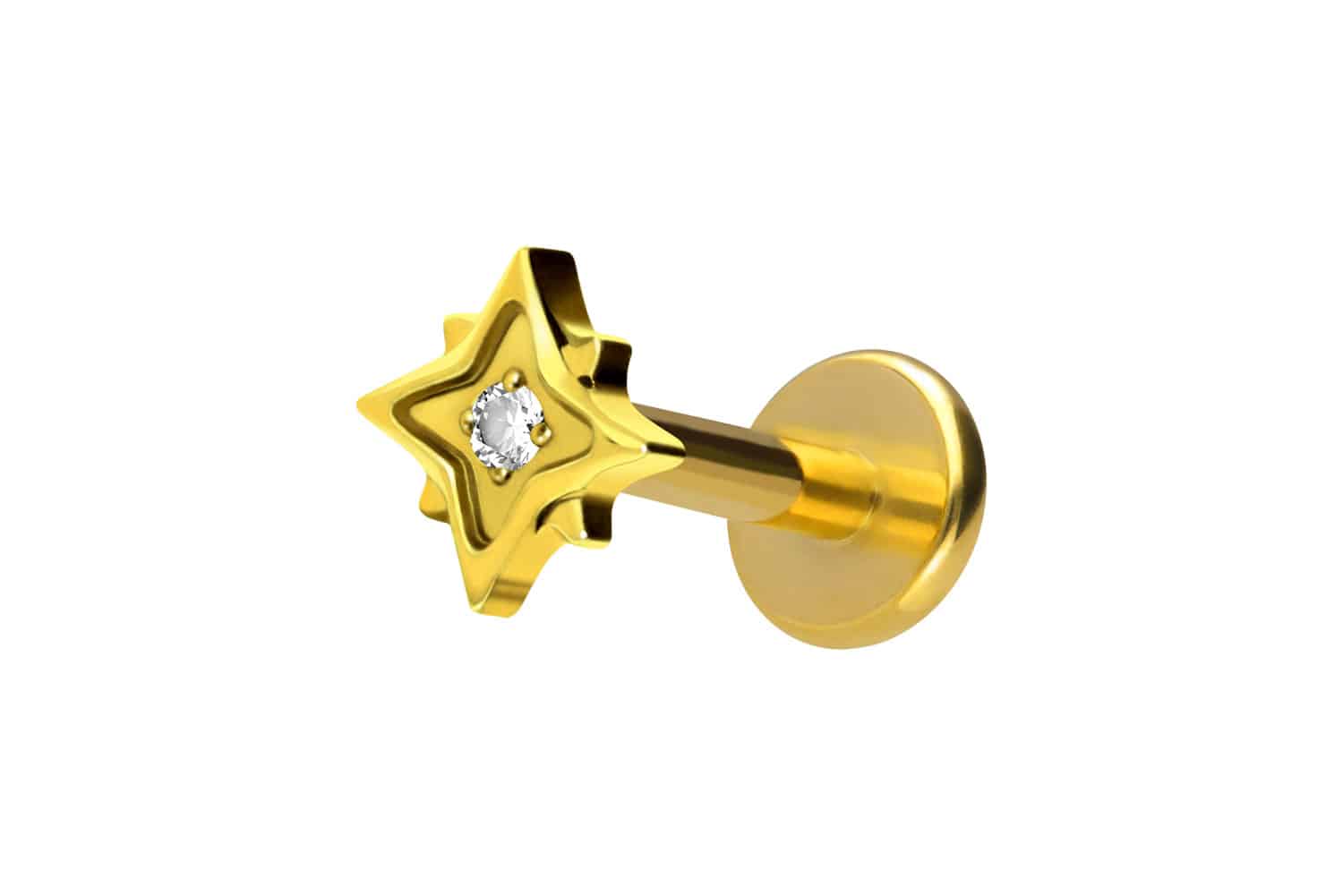 Titan Labret mit Innengewinde STERN + KRISTALL