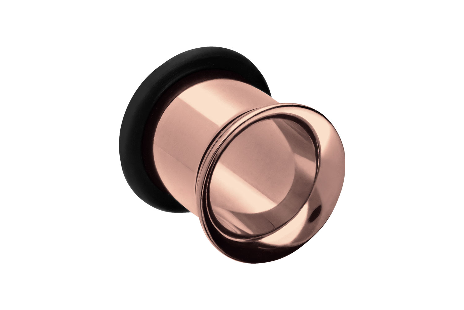 Surgical steel single flared tunnel with RUBBER RING ++SALE++