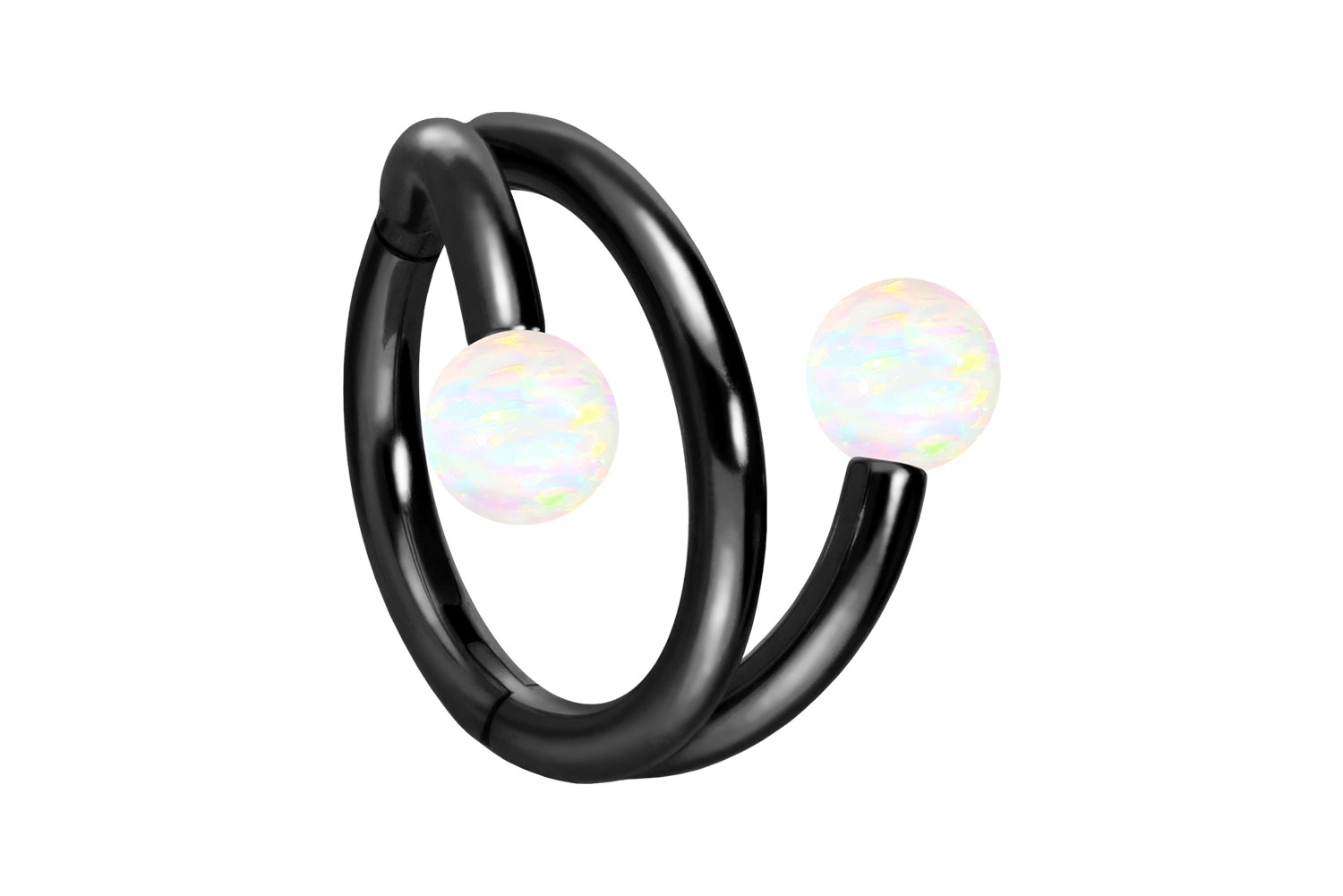 Titan segment ring clicker with internal thread 3 RINGS + 2 SYNTHETIC OPALS