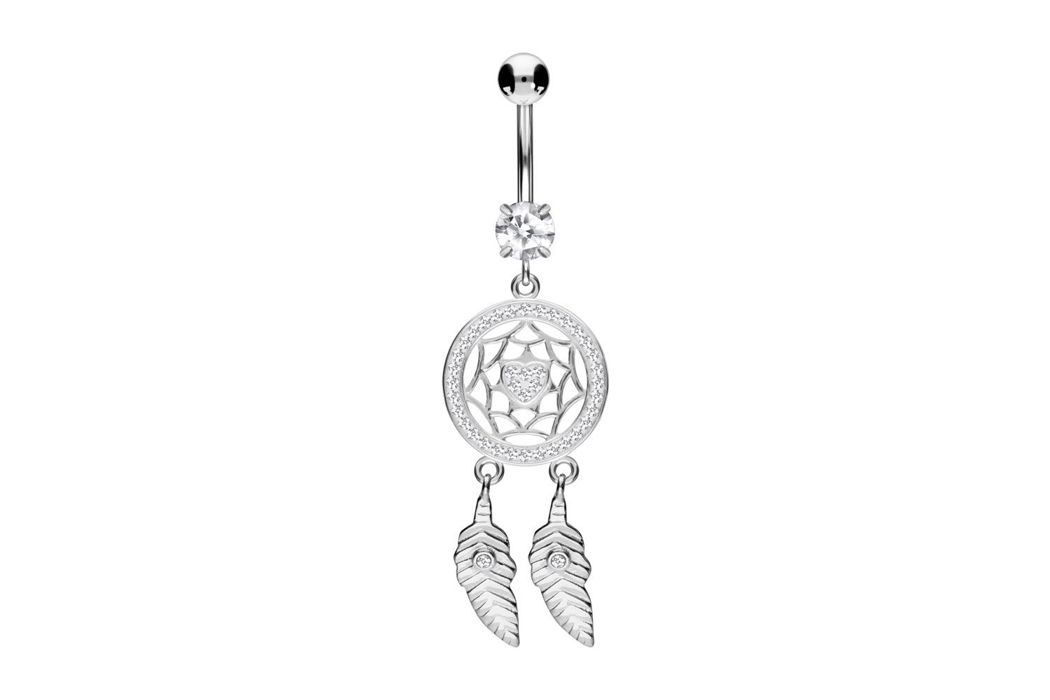 Titanium bananabell with 925 silver design DREAM CATCHER + HEART