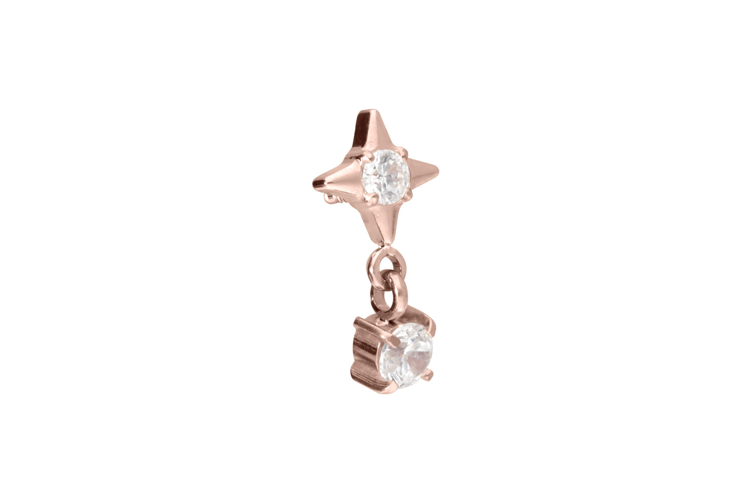 Titanium screw-in attachment with external thread STAR + CRYSTAL