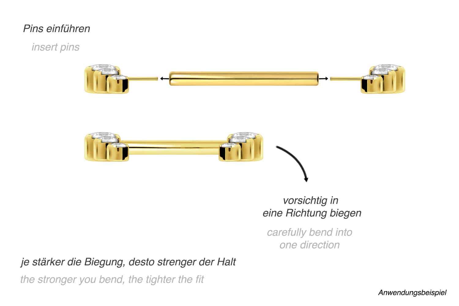 Titan Barbell mit Push Fit 5 KRISTALLE