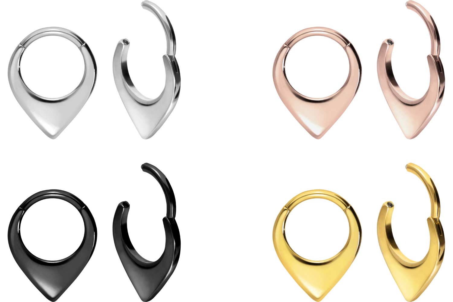Surgical steel segment ring clicker TAPERED
