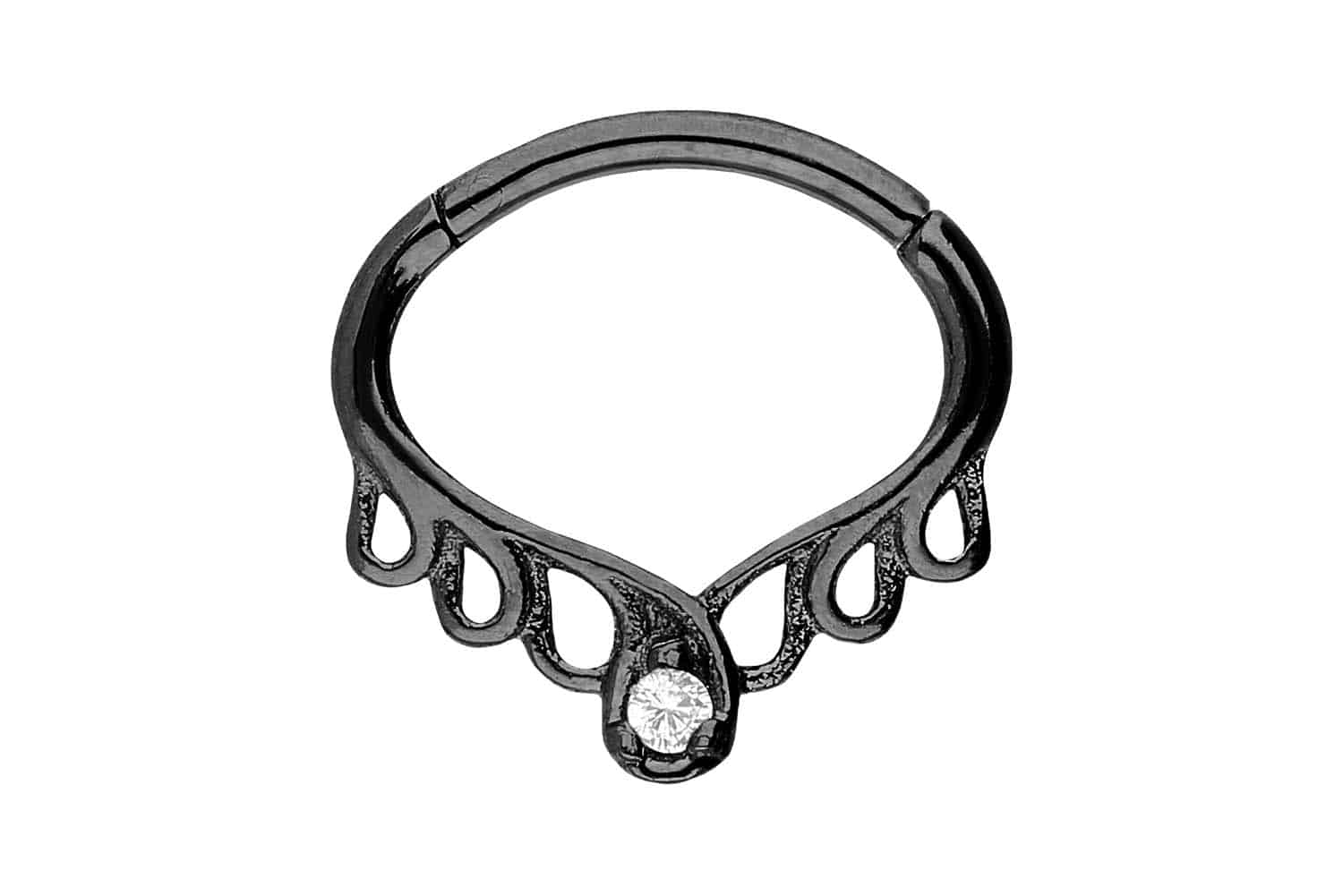 Surgical steel segment ring clicker ORIENTAL DESIGN + CRYSTAL ++SALE++