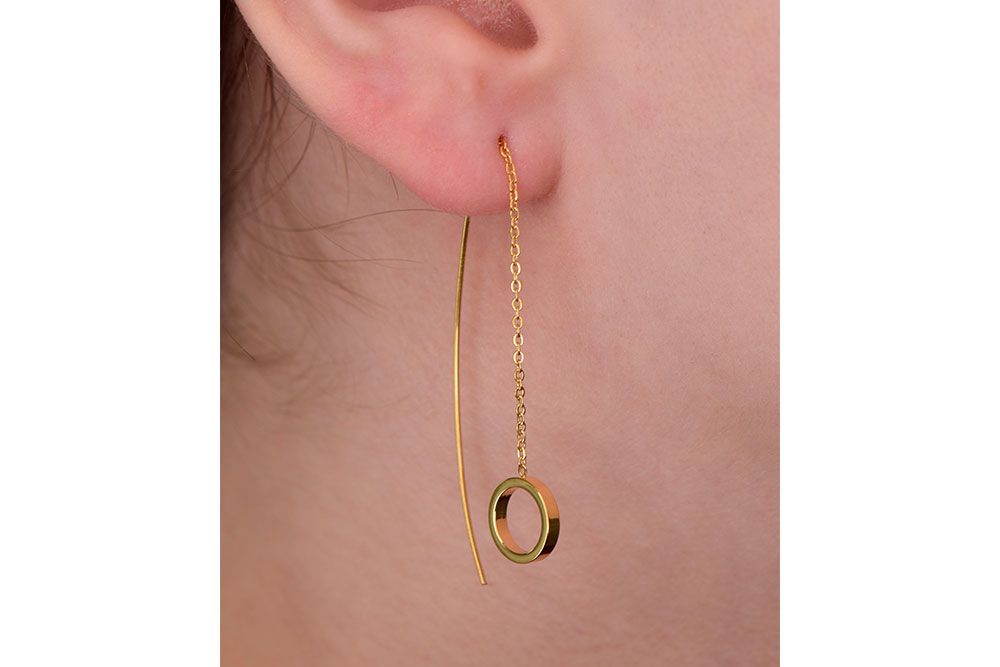 Surgical steel earrings chain CIRCLE ++SALE++