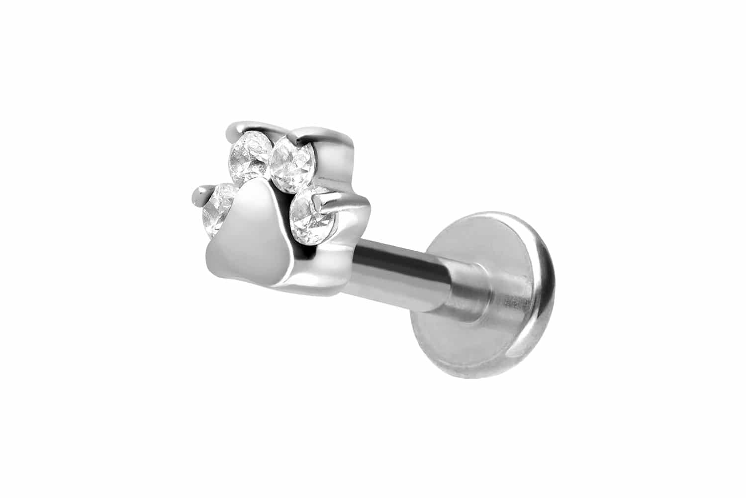 Titan Labret mit Innengewinde KRISTALLPFOTE