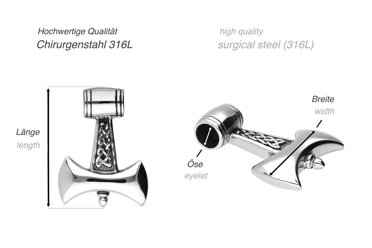 Surgical steel pendant AXE