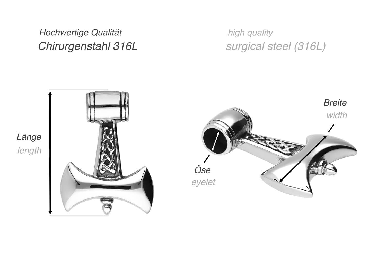 Chirurgenstahl Kettenanhänger AXT