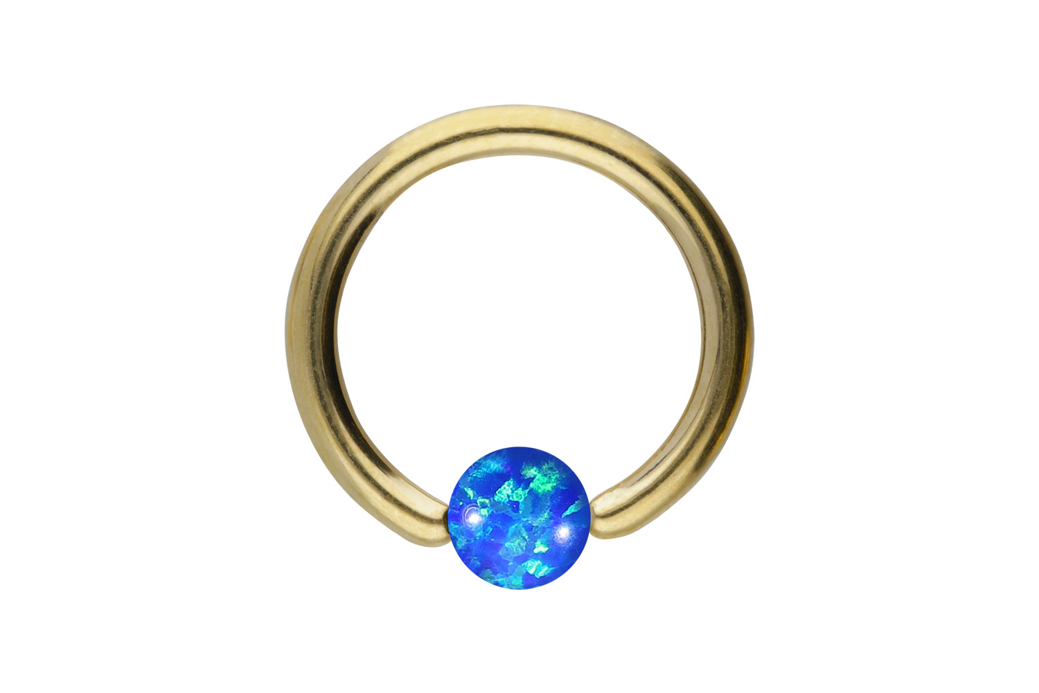 Chirurgenstahl Klemmkugelring SYNTHETISCHER OPAL