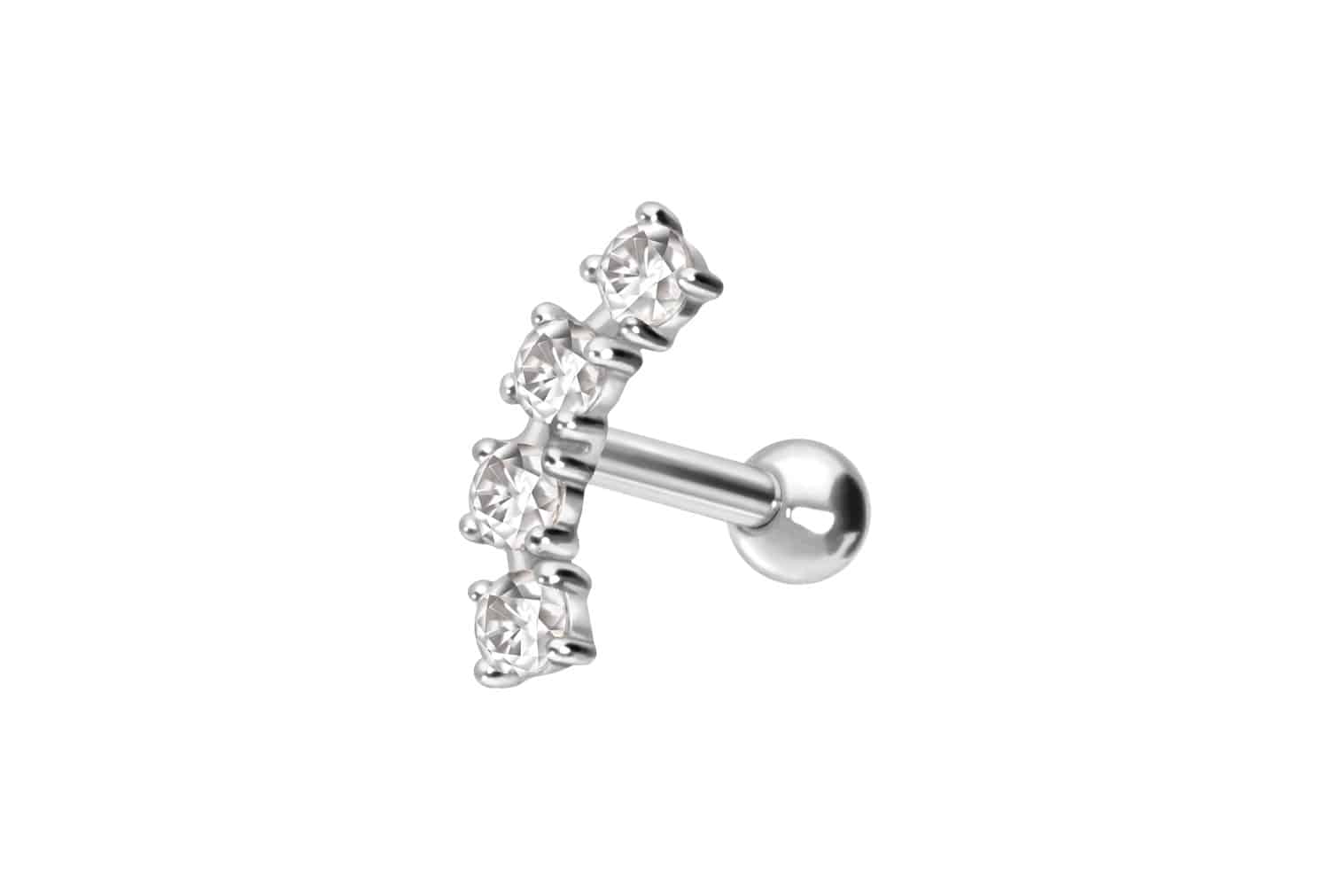 14/18 carat gold ear piercing 4 SETTED MOISSANITES