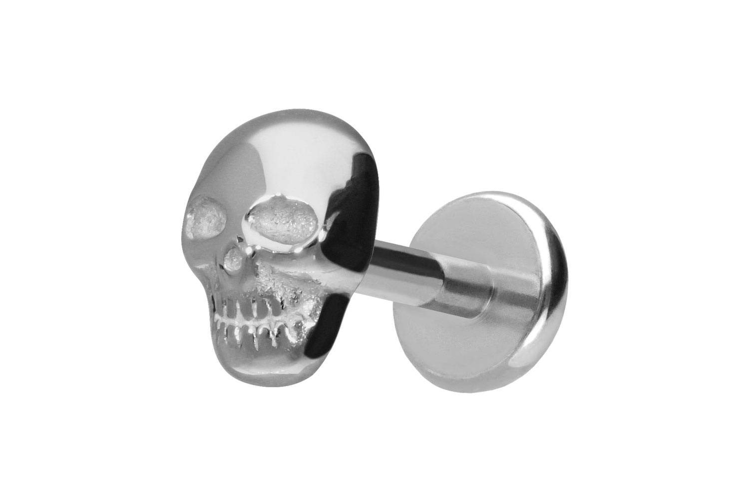 Titanium labret with push fit SKULL