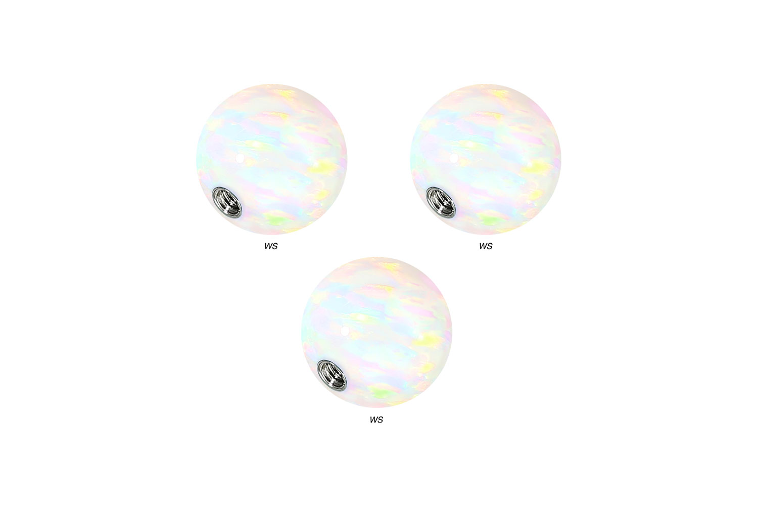 SET Synthetischer Opal Schraubkugel mit Chirurgenstahl-Gewinde