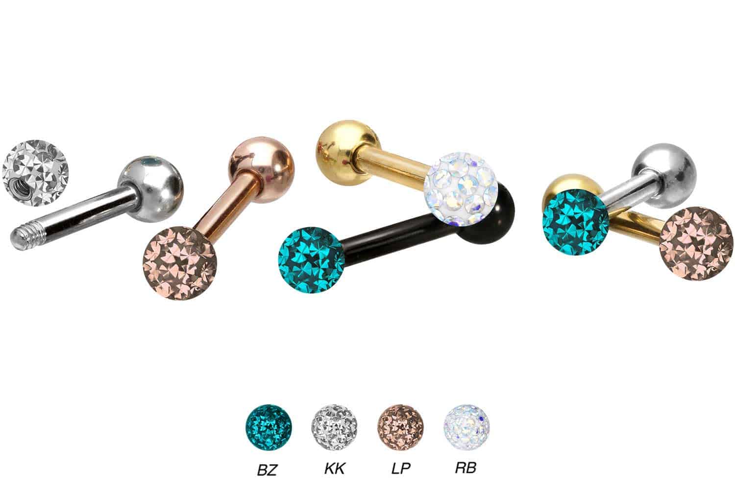 Surgical steel ear piercing EPOXY BALL