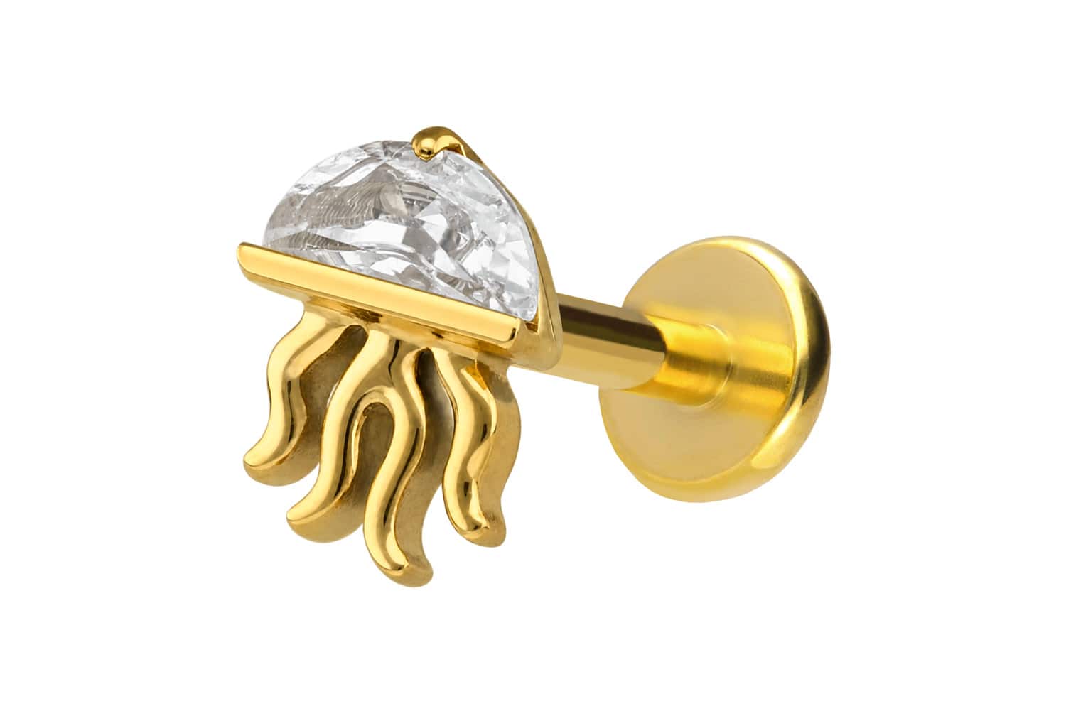 Titanium labret with push fit JELLYFISH