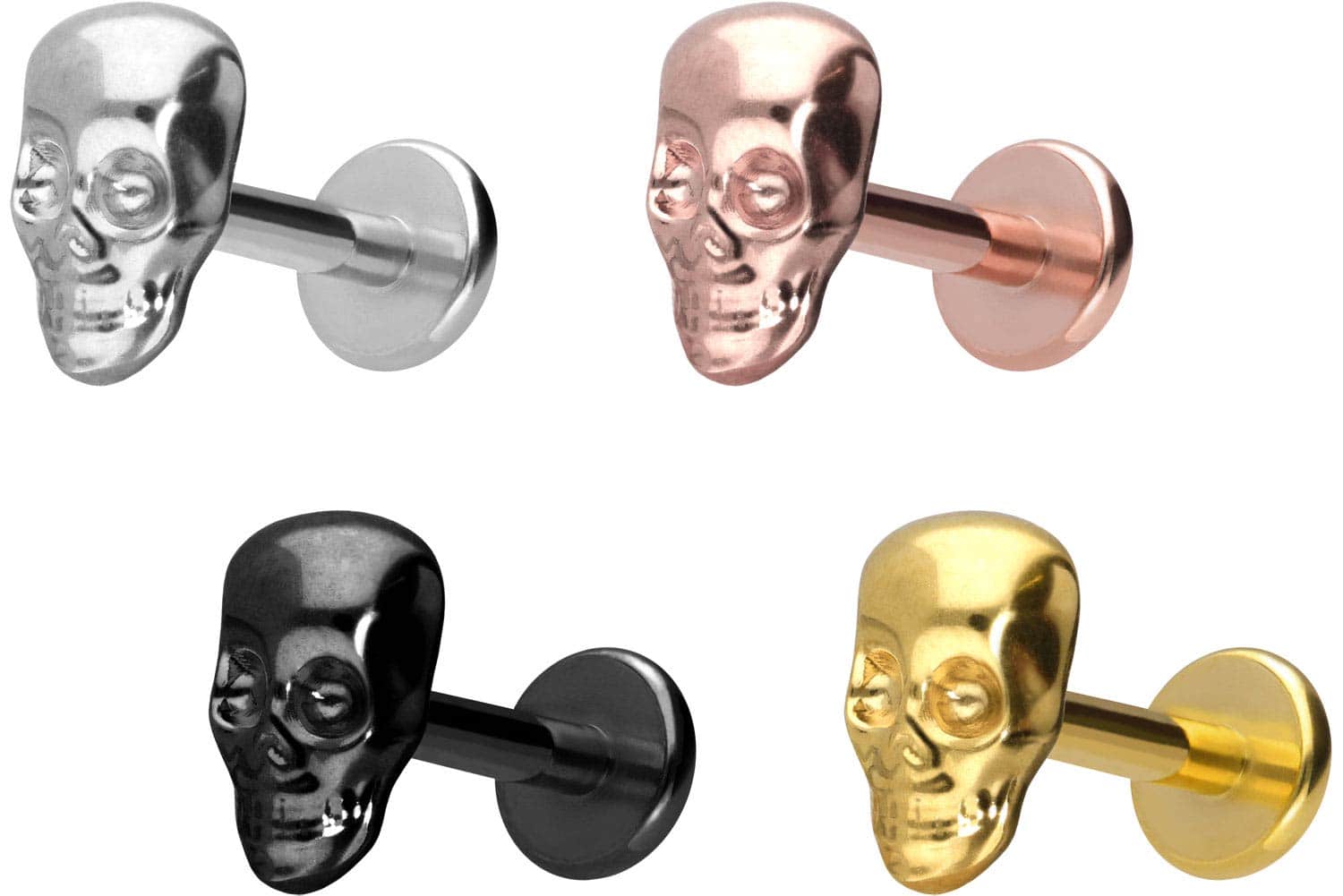 Titanium labret with internal thread SKULL