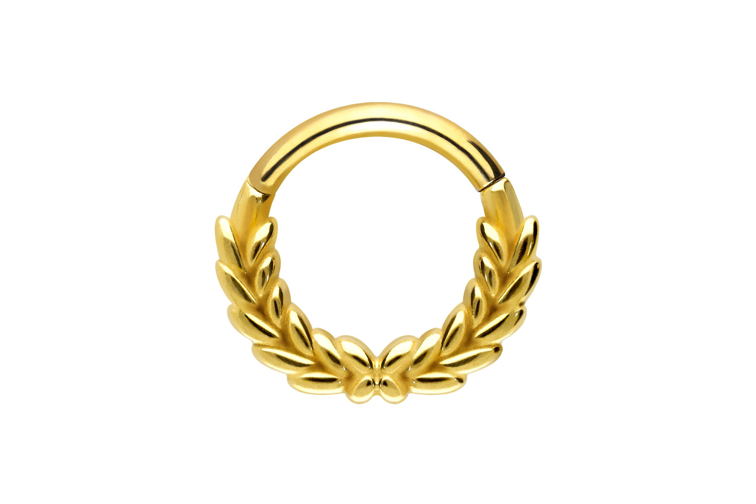 Surgical steel segment ring clicker LAUREL WREATH