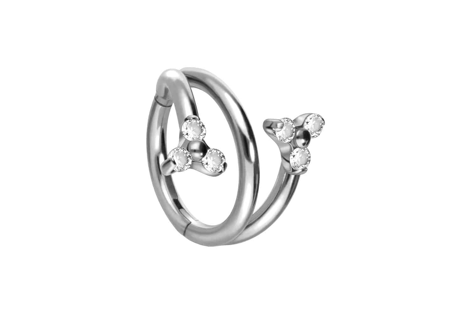 Titan Segmentring Clicker 3 RINGE + 2 KRISTALLBLUMEN ++SALE++