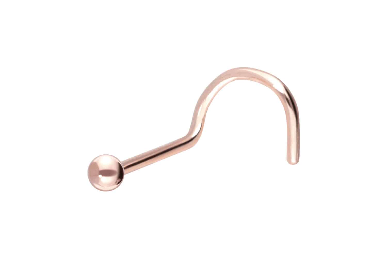 14/18 Karat Gold Nasenstecker Spirale KUGEL