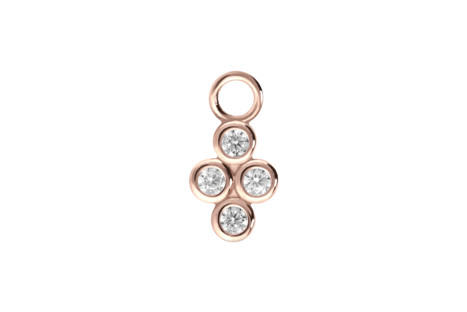 Surgical tseel pendant for clickers 4 SETTED CRYSTALS