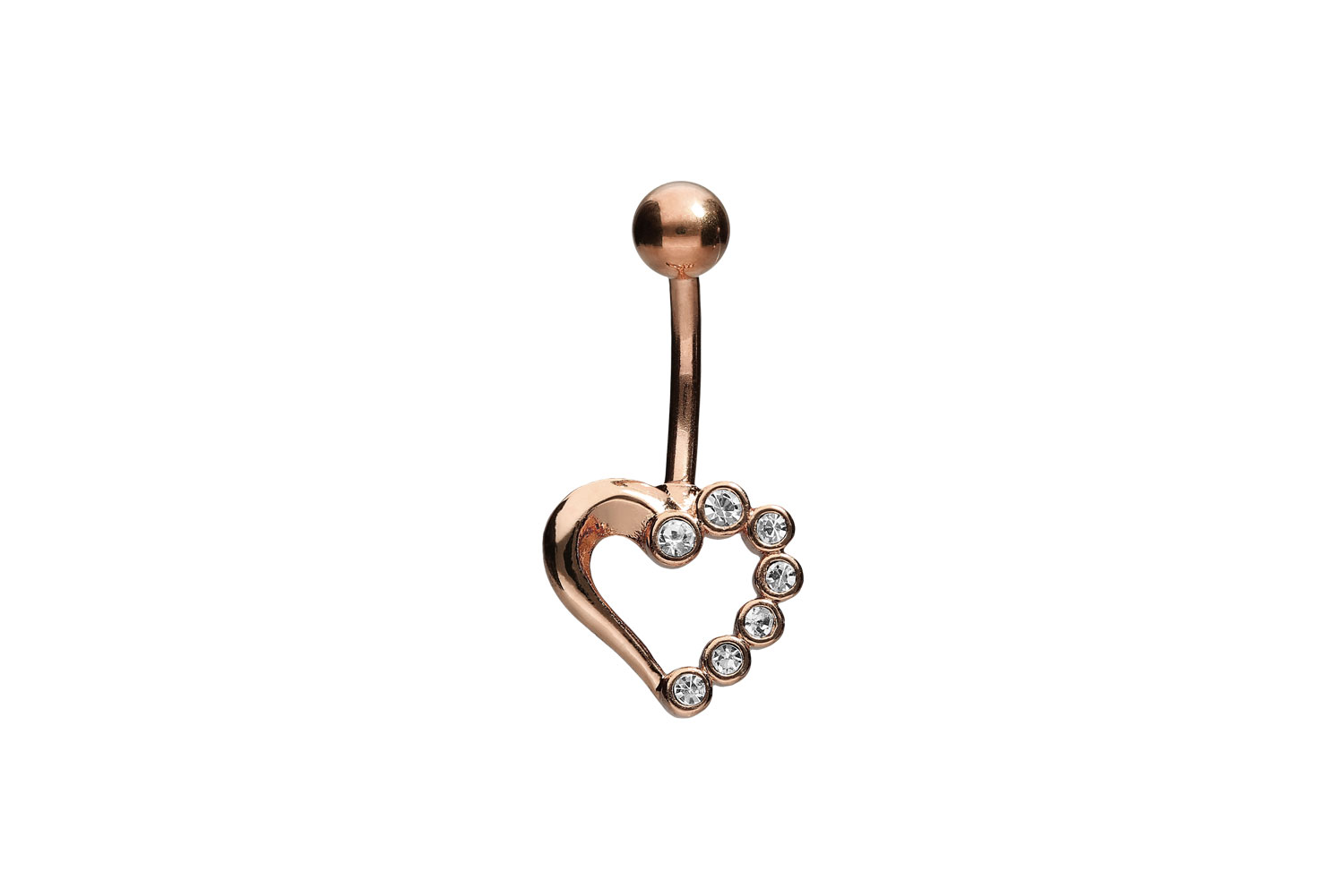 surgical steel bananabell with brass design HEART + CRYSTALS ++SALE++