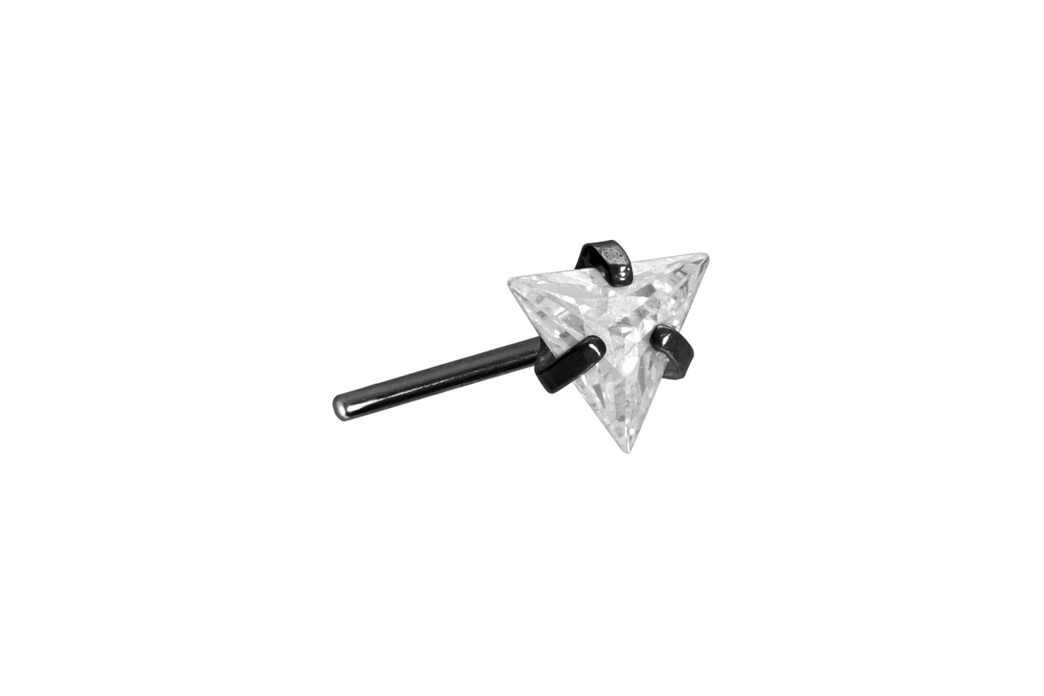 Titanium attachment with push pin SETTED CRYSTAL TRIANGLE