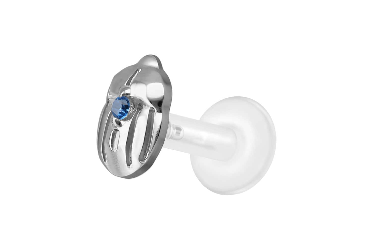 PTFE labret with internal thread + titanium attachment SCARAB BEETLE