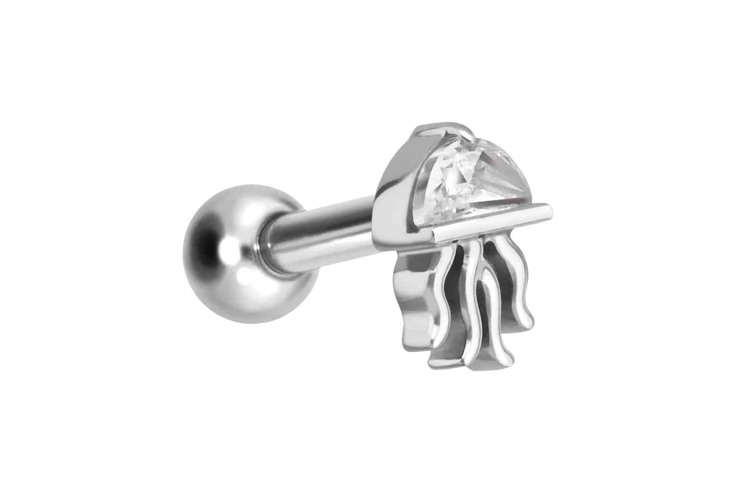 Titan Ohrpiercing mit Innengewinde QUALLE