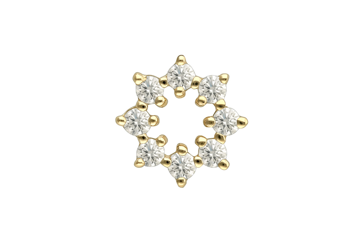 14 Karat Gold Anhänger für Clicker MOISSANIT-KREIS