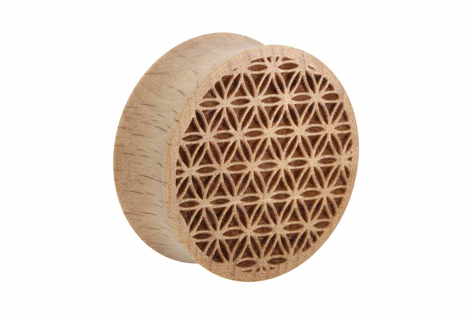 Holz Double Flared Plug BLUME DES LEBENS ++SALE++