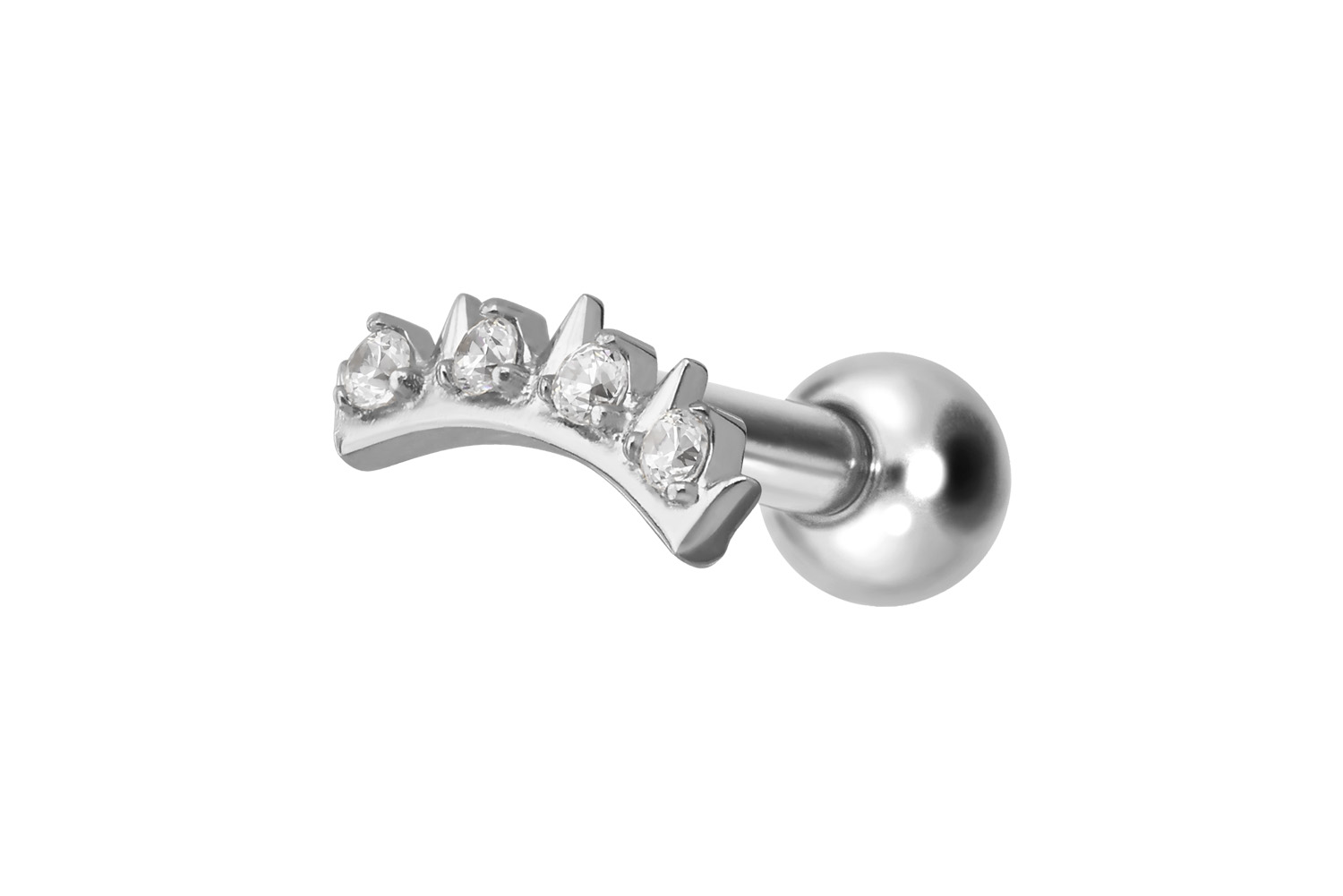 Titanium ear piercing with internal thread CROWN