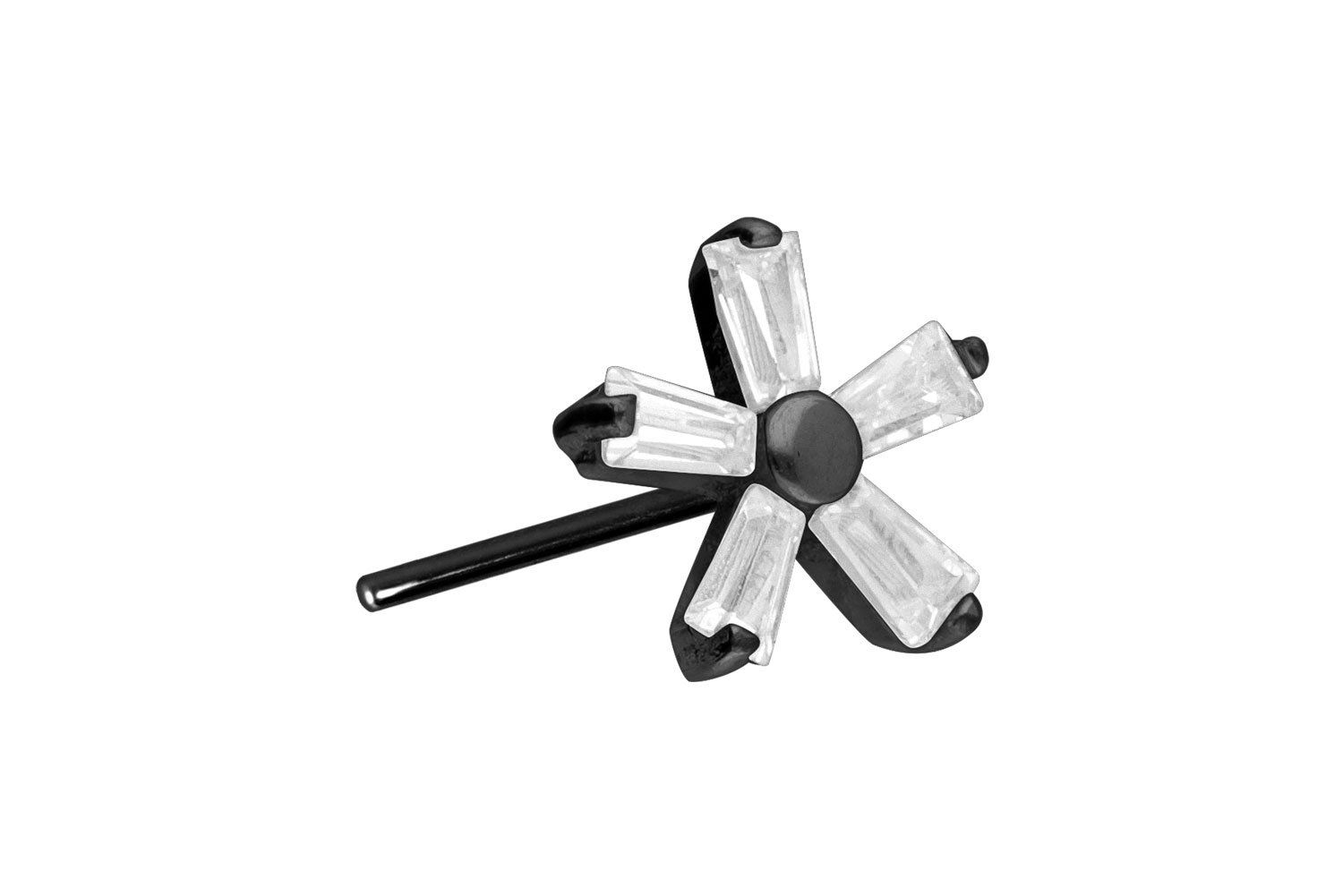 Titanium attachment with push pin CRYSTAL FLOWER