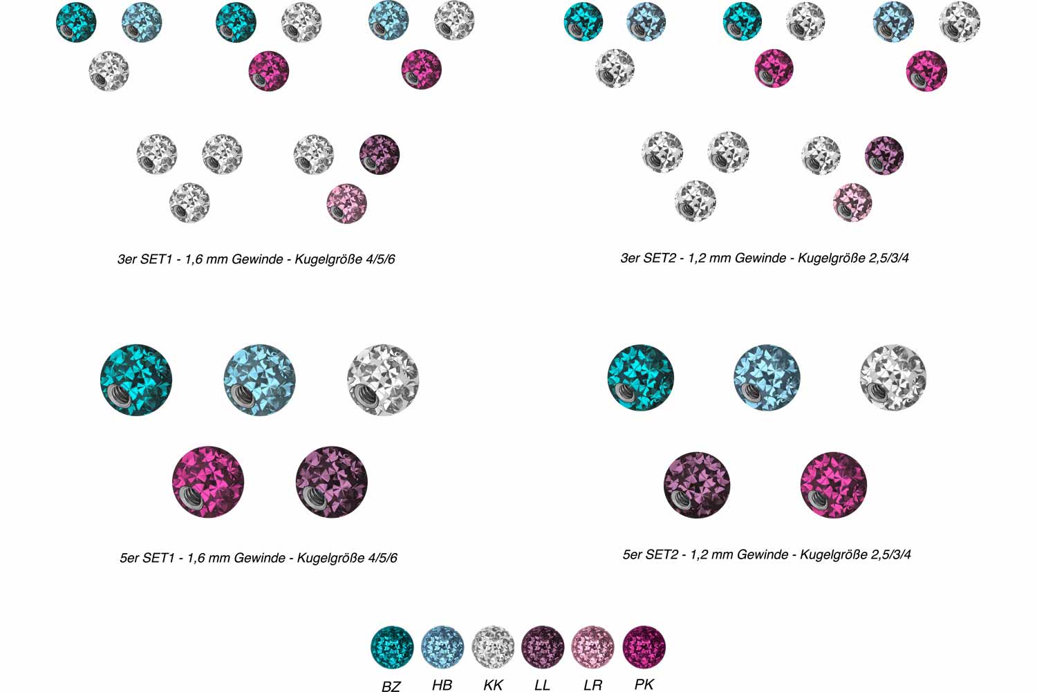 SET Surgical steel srew-in ball EPOXY