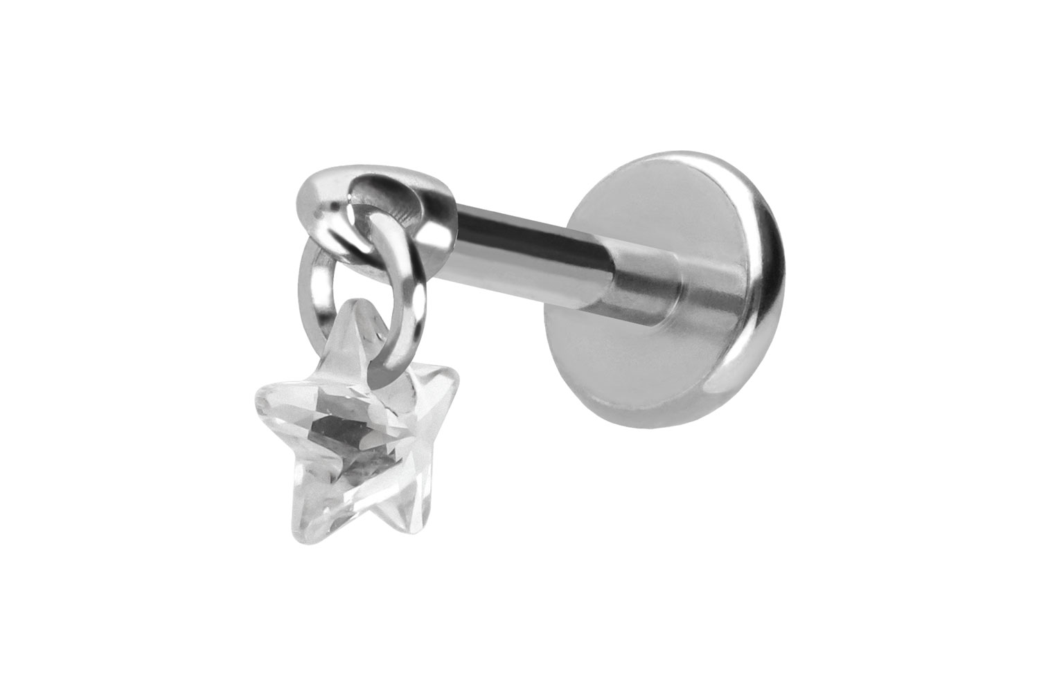 Titan Labret mit Push Fit KRISTALLSTERN