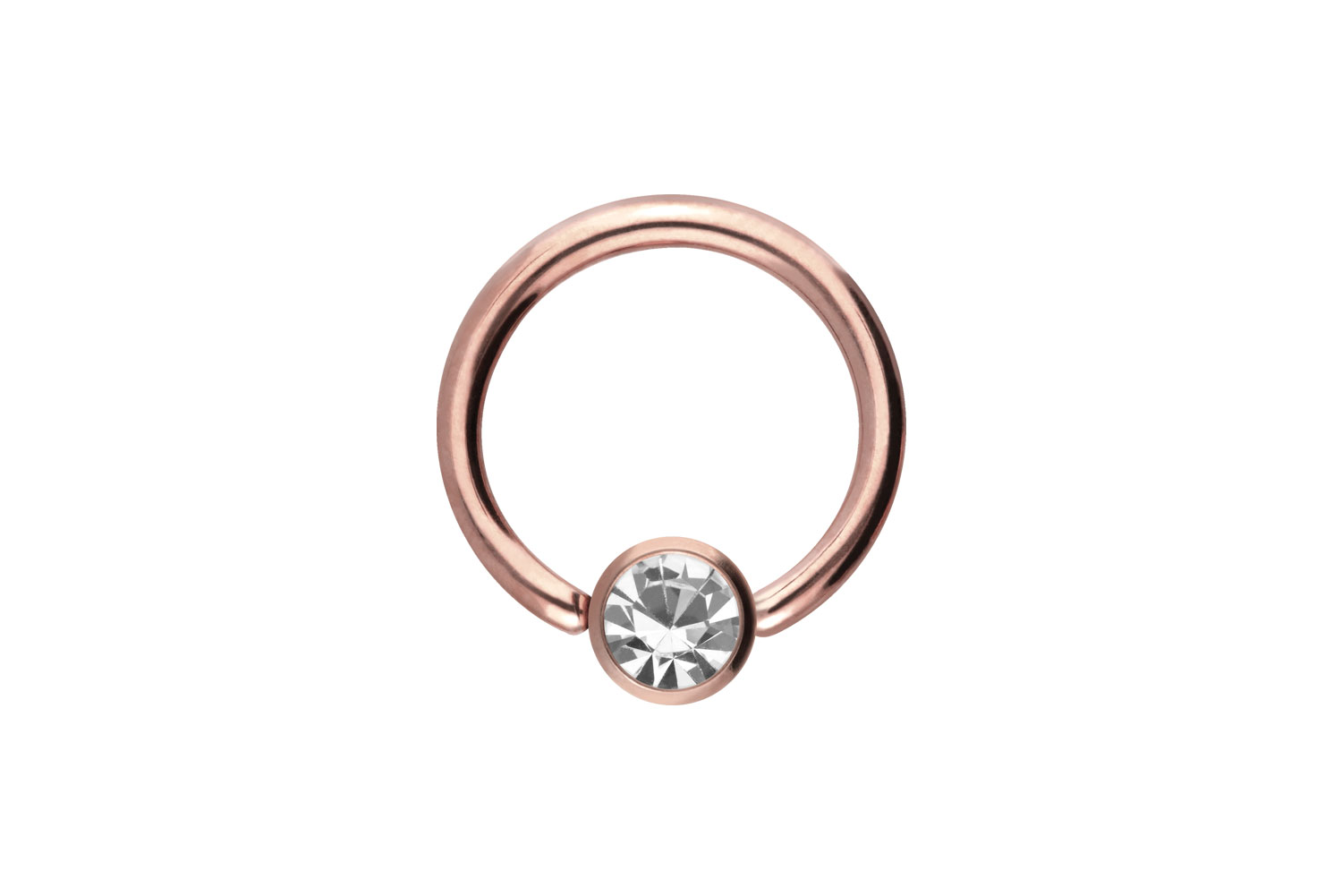 Surgical steel ball closure ring DISC + CRYSTAL