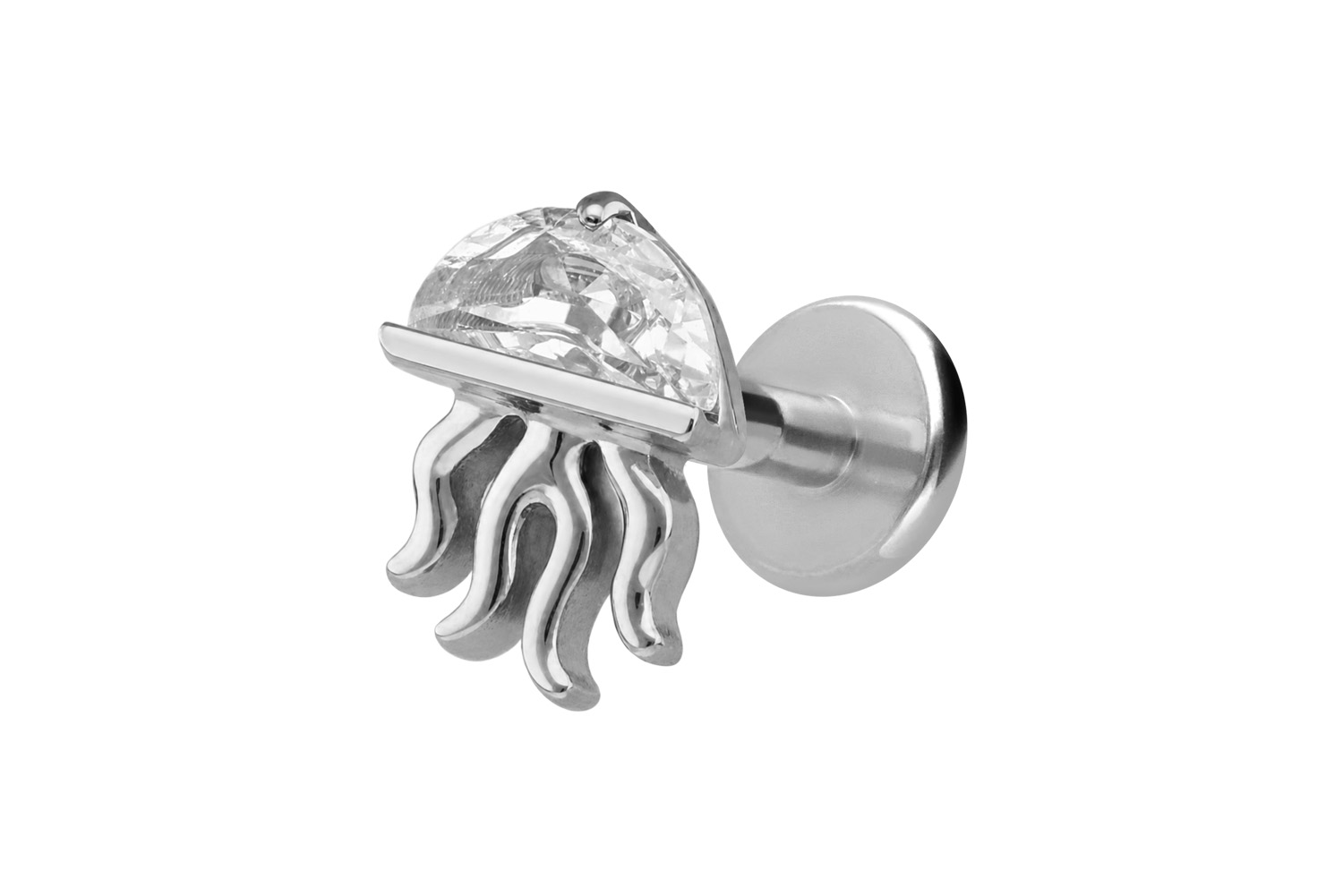 Titanium labret with internal thread JELLYFISH