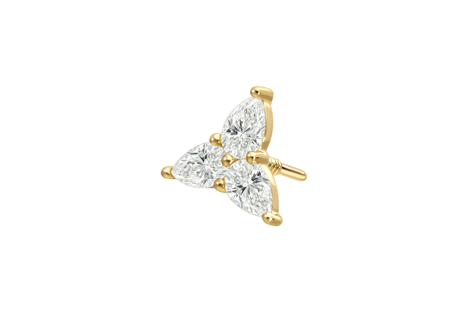 18 Karat Gold Schraubaufsatz mit Außengewinde DIAMANT-BLUME
