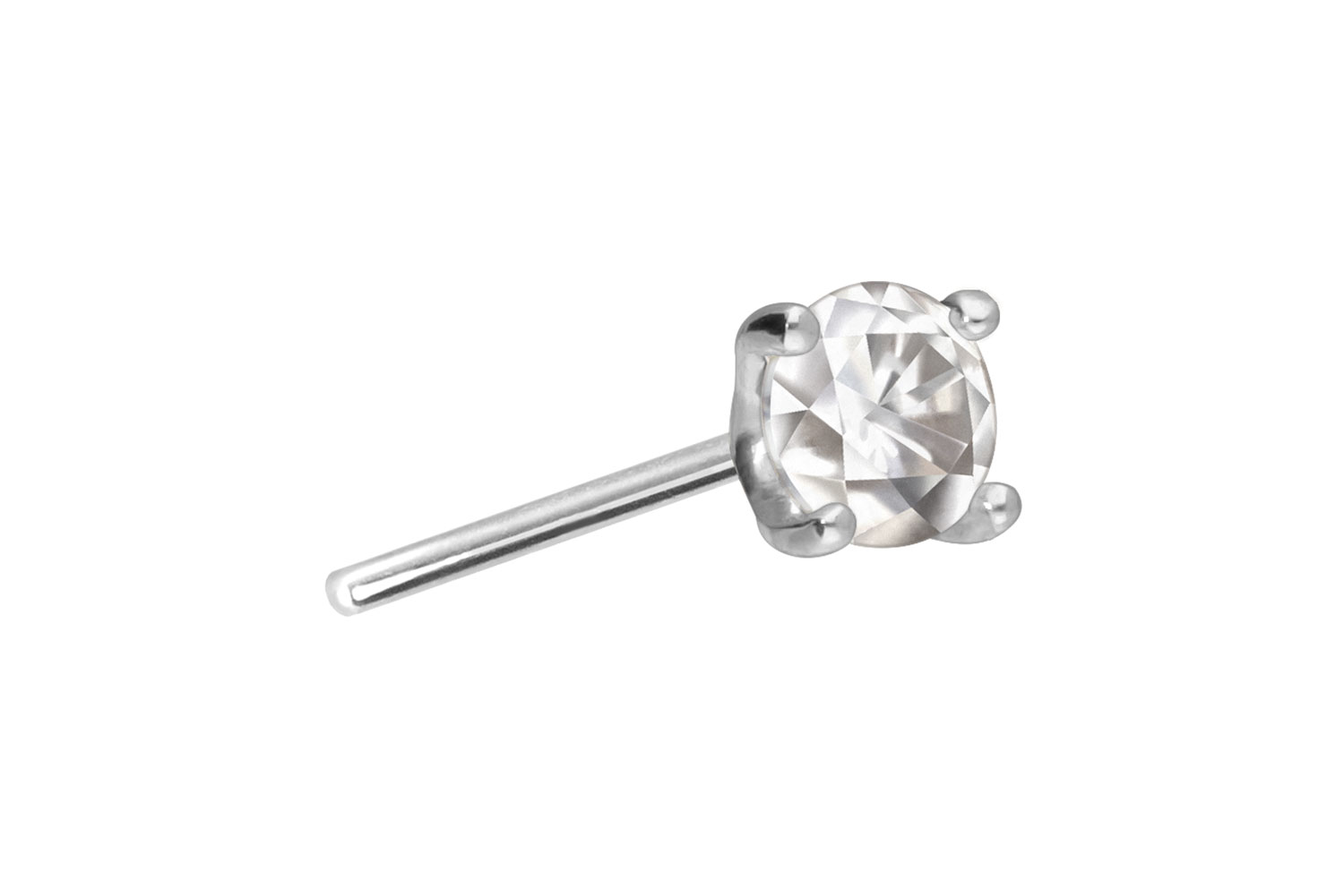 14 Karat Gold Aufsatz mit Titan Push Pin MOISSANIT