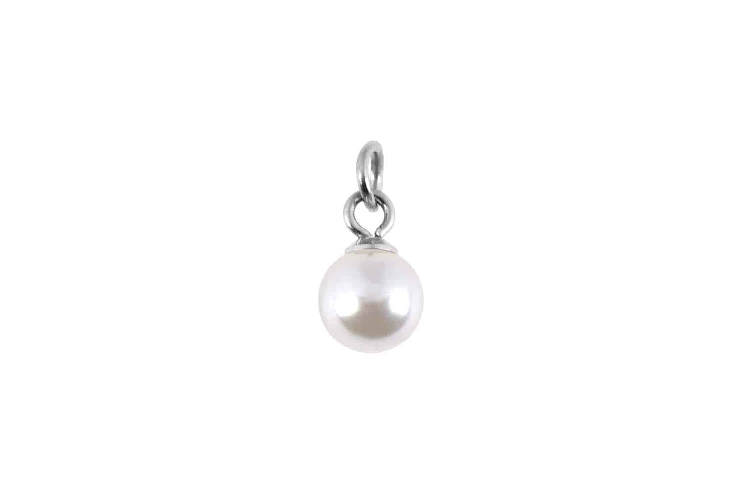Surgical steel pendant for clickers SYNTHETIC PEARL