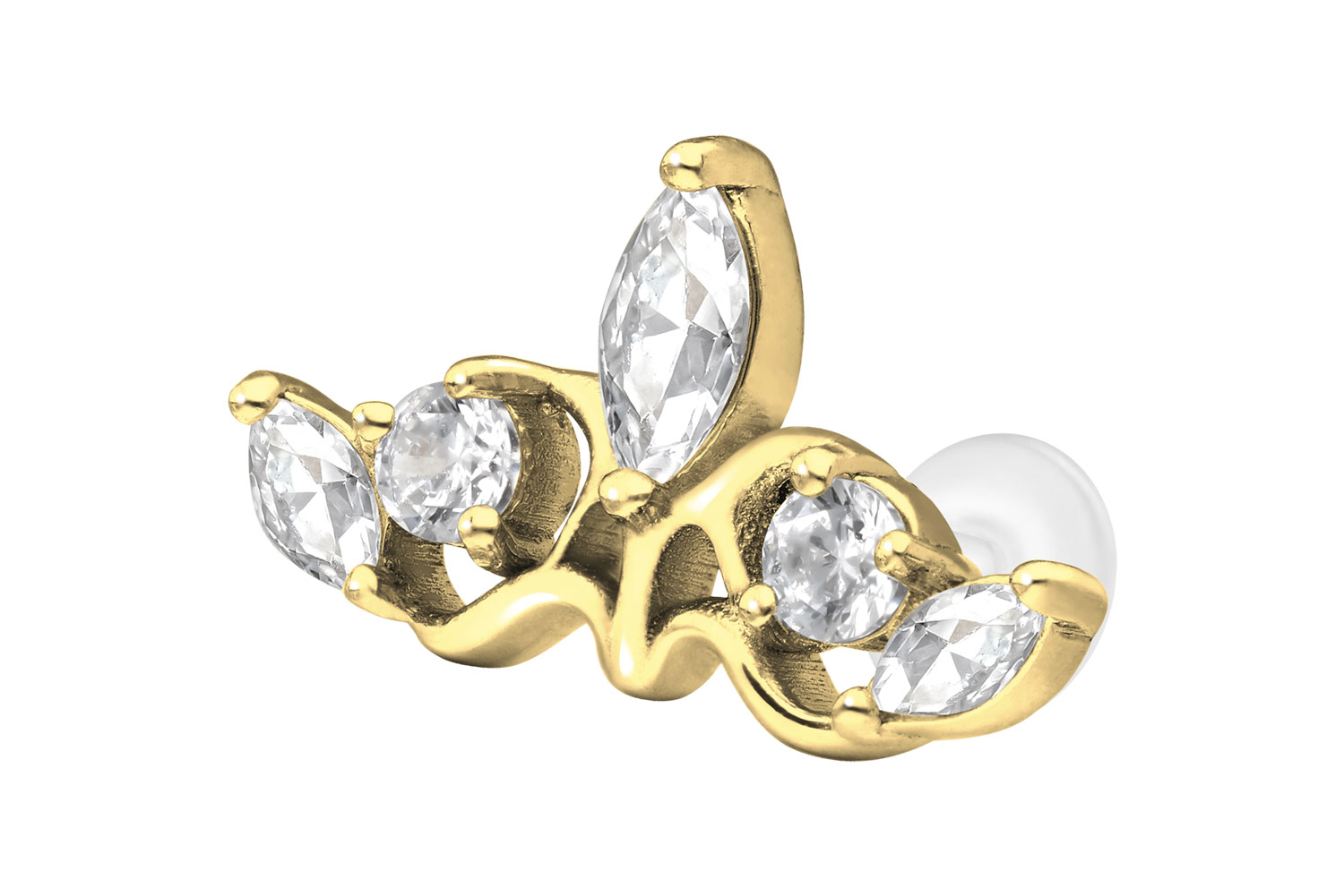 PTFE Labret mit Innengewinde + Titan-Aufsatz GOTISCHE KRONE