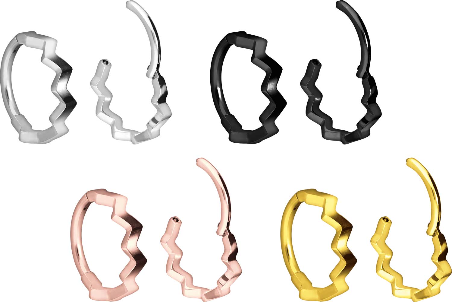 Titanium segment ring clicker SERRATED DESIGN