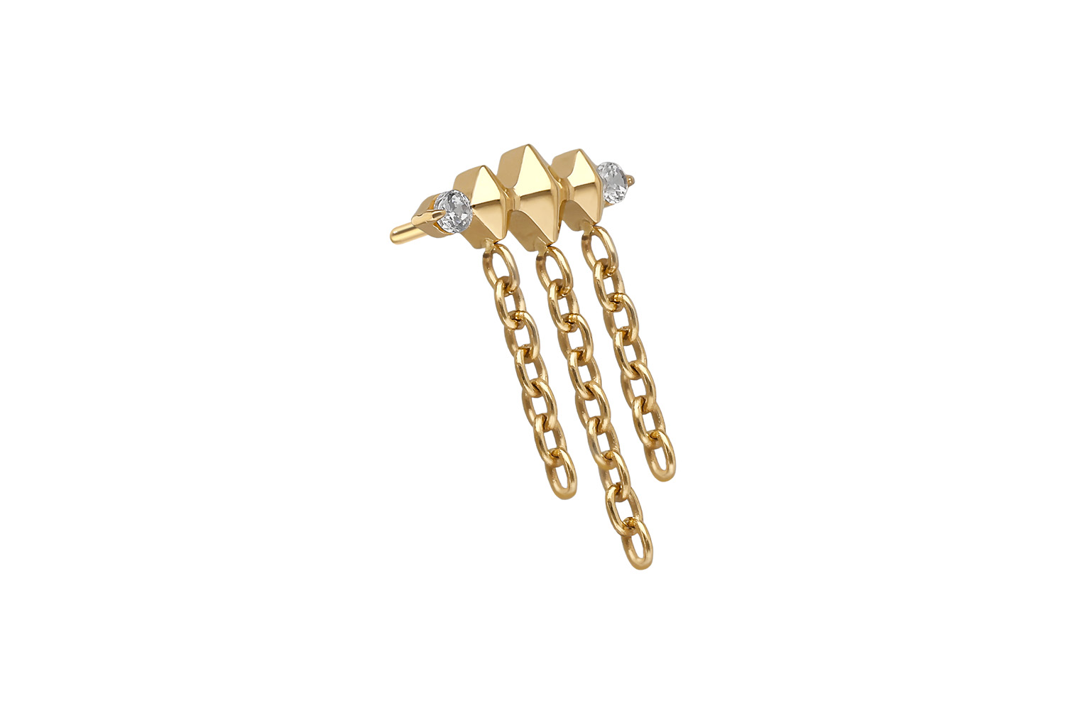 Titanium screw-in attachment with external thread 3 RHOMBUSES + CHAINS