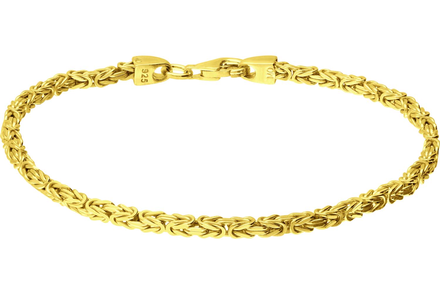 925 silver king bracelet rhodium-plated / gold-plated
