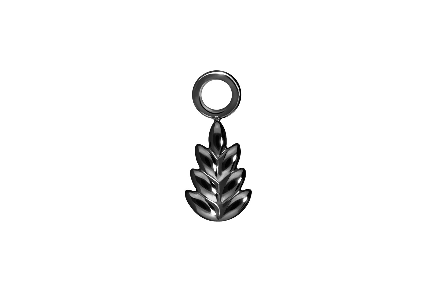 Surgical steel pendant for clickers LEAF