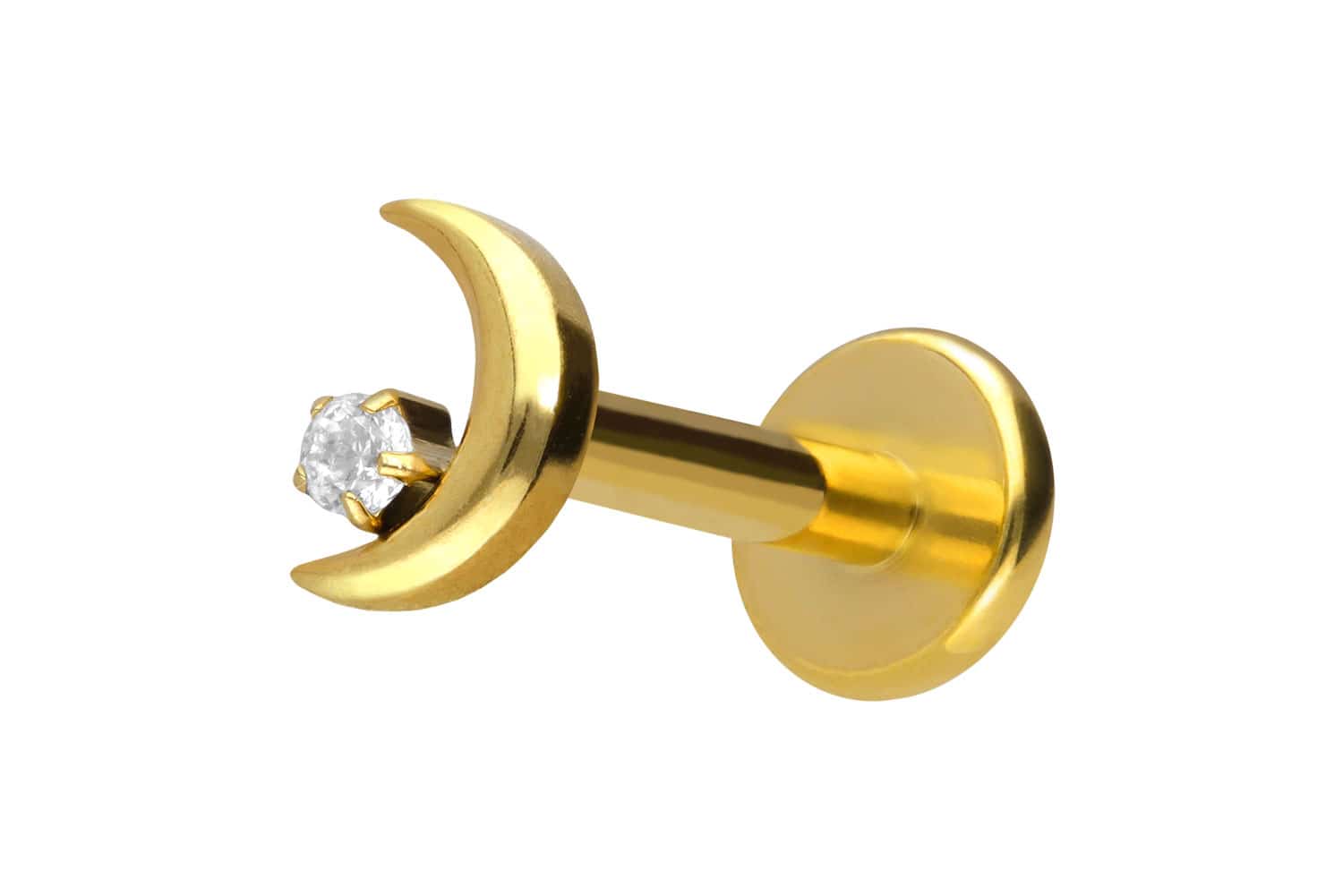 PIERCINGLINE Piercing Stecker Titan Labret mit Push Fit MOND + KRISTALL - Bild 46 von 52
